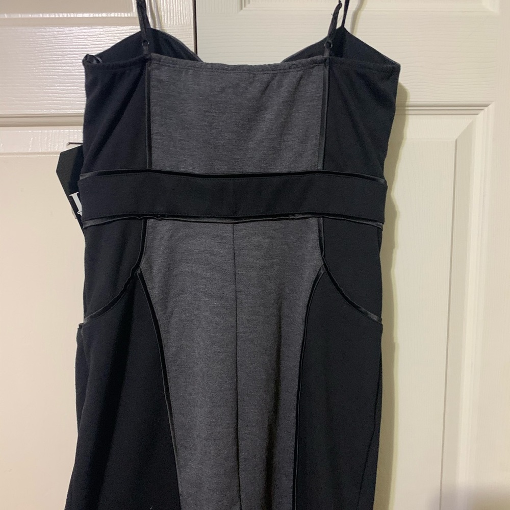 black and grey mini dress
